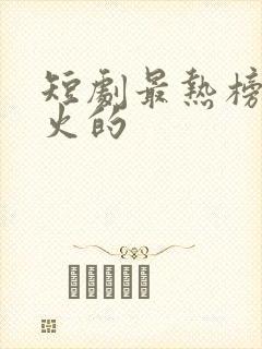 短剧最热榜最近火的