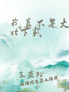 我真不是大佬txt下载