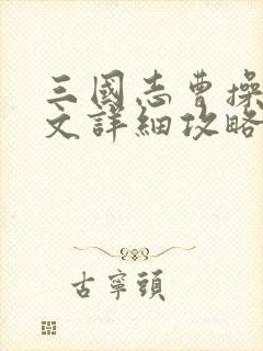 三国志曹操传图文详细攻略