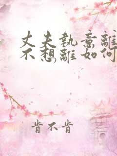 丈夫执意离婚我不想离如何解决