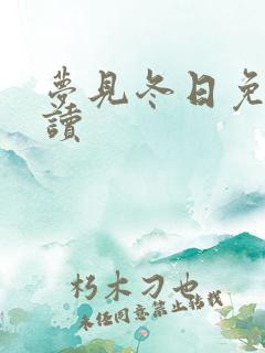 梦见冬日免费阅读