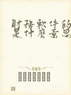 财务软件的记账是什么意思