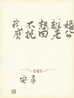 我不想离婚该怎么挽回老公