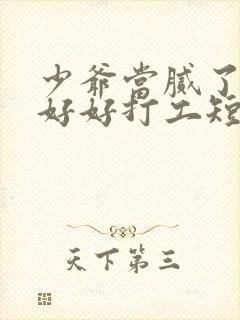 少爷当腻了只想好好打工短剧全集哪里试看