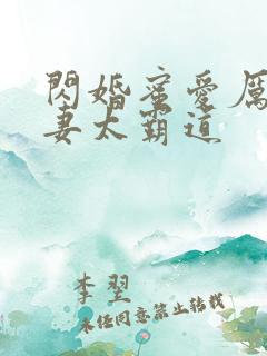 闪婚蜜爱厉少宠妻太霸道