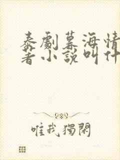 泰剧暮海情深原著小说叫什么