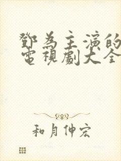 邓为主演的所有电视剧大全