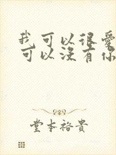 我可以很爱你也可以没有你歌词