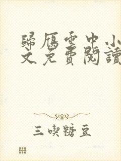 归雁云中小说全文免费阅读无弹窗