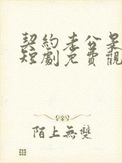 契约老公是总裁短剧免费观看