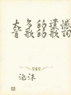 太多的遗憾是哪首歌的歌词