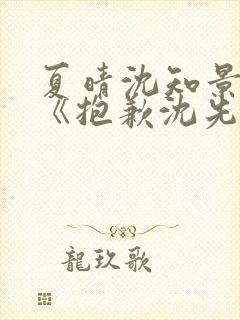 夏晴沈知景新书《抱歉沈先生》