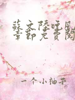 苏文陆晚风最新章节免费阅读笔趣阁