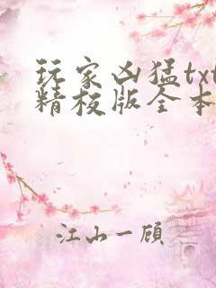 玩家凶猛txt精校版全本下载