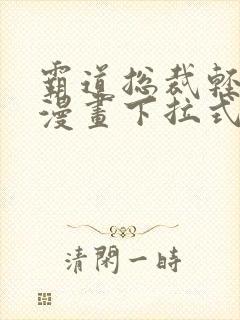 霸道总裁轻点爱漫画下拉式免费