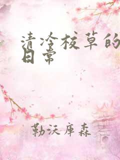 清冷校草的抹布日常