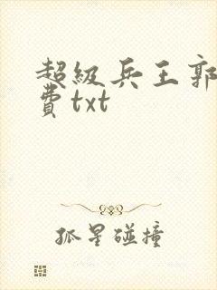 超级兵王郭璞免费txt