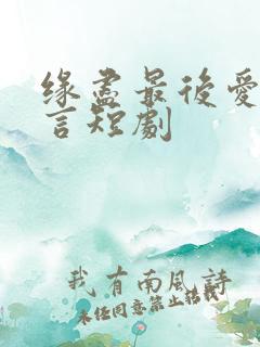 缘尽最后爱不再言短剧