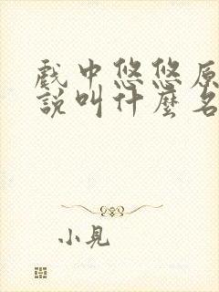 戏中悠悠原著小说叫什么名字