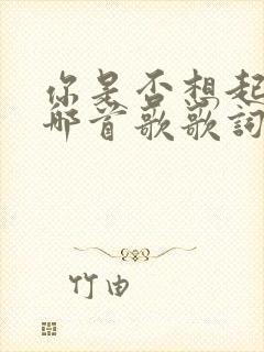 你是否想起我是哪首歌歌词