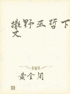 撒野巫哲下载全文