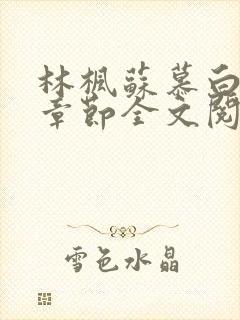 林枫苏慕白最新章节全文阅读