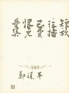 爱恨已往短剧全集免费播放