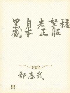 黑月光拿稳be剧本 正版