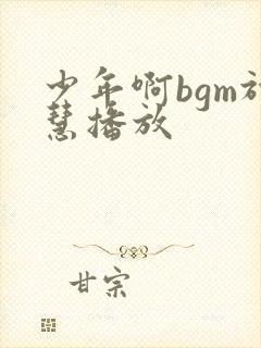 少年啊bgm于慧播放