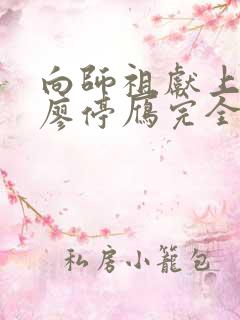 向师祖献上咸鱼廖停雁完全版