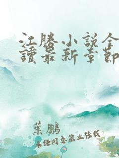 江胜小说全文阅读最新章节