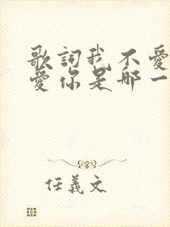 歌词我不爱你谁爱你是哪一首歌
