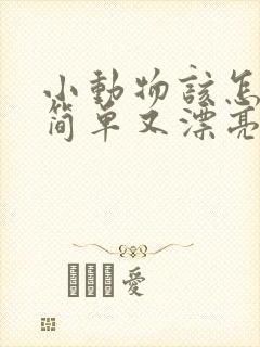 小动物该怎么画简单又漂亮