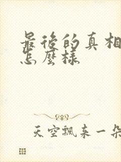 最后的真相结局怎么样