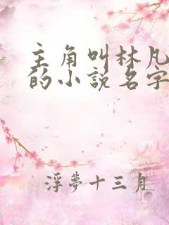主角叫林凡叶惜的小说名字