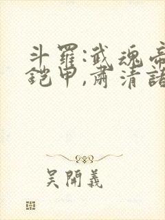 斗罗:武魂帝皇铠甲,肃清诸邪免费阅读