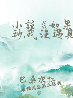 小说《如果这一秒,我没遇见你》