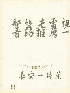 哪些老电视剧好看的推荐一下