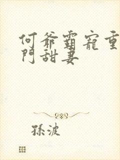 何爷霸宠重生豪门甜妻