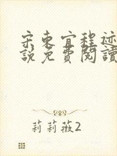 宋东宜程迹的小说免费阅读