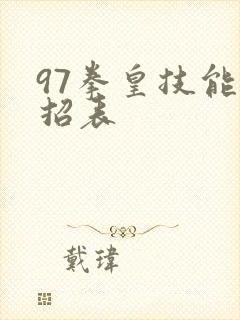 97拳皇技能出招表