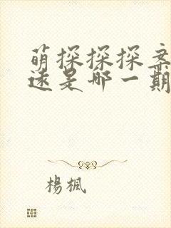 萌探探探案陈哲远是哪一期