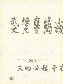 武炼巅峰小说全文免费阅读免费