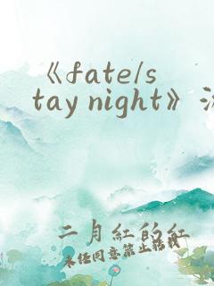《fate/stay night》游戏