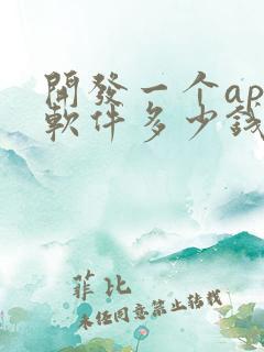 开发一个app软件多少钱合适