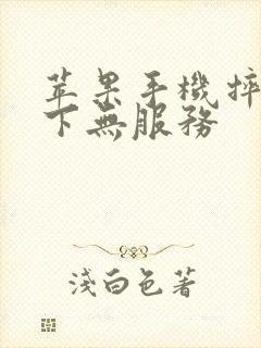 苹果手机摔了一下无服务