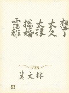 霍总太太想和你离婚很久了大结局