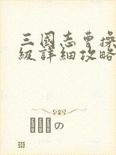 三国志曹操传压级详细攻略