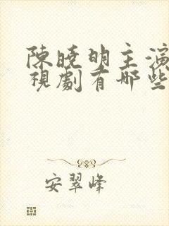 陈晓明主演的电视剧有哪些电视剧