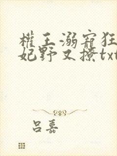 权王溺宠狂傲王妃野又撩txt下载